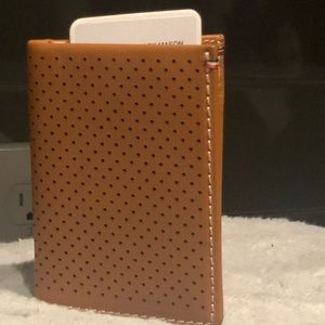 JACK MASON  Perforated Saddle Leather Wallet